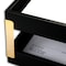 Dacasso Classic Black Leather Double Legal Trays with Gold Posts AG-1021 - alternate 2